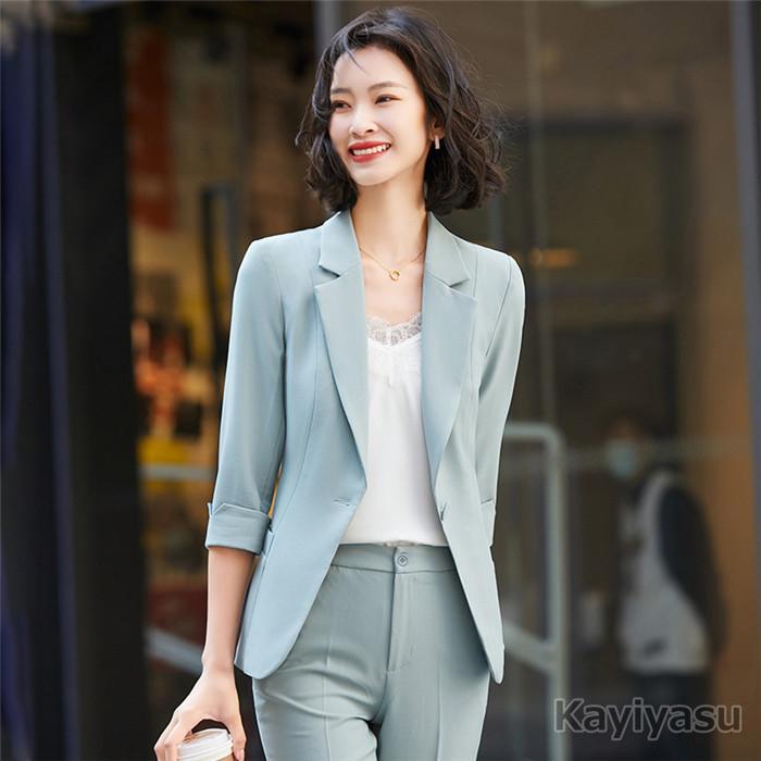 パンツスーツ レディース 七分袖 スーツ 上下セット 薄手 フォーマル ジャケット パンツ 夏 春秋 Ol オフィス カジュアル リクルート 就活 面接 おしゃれ 052 Yzr Kail993 5022 Kayiyasu ヤフー店 通販 Yahoo ショッピング