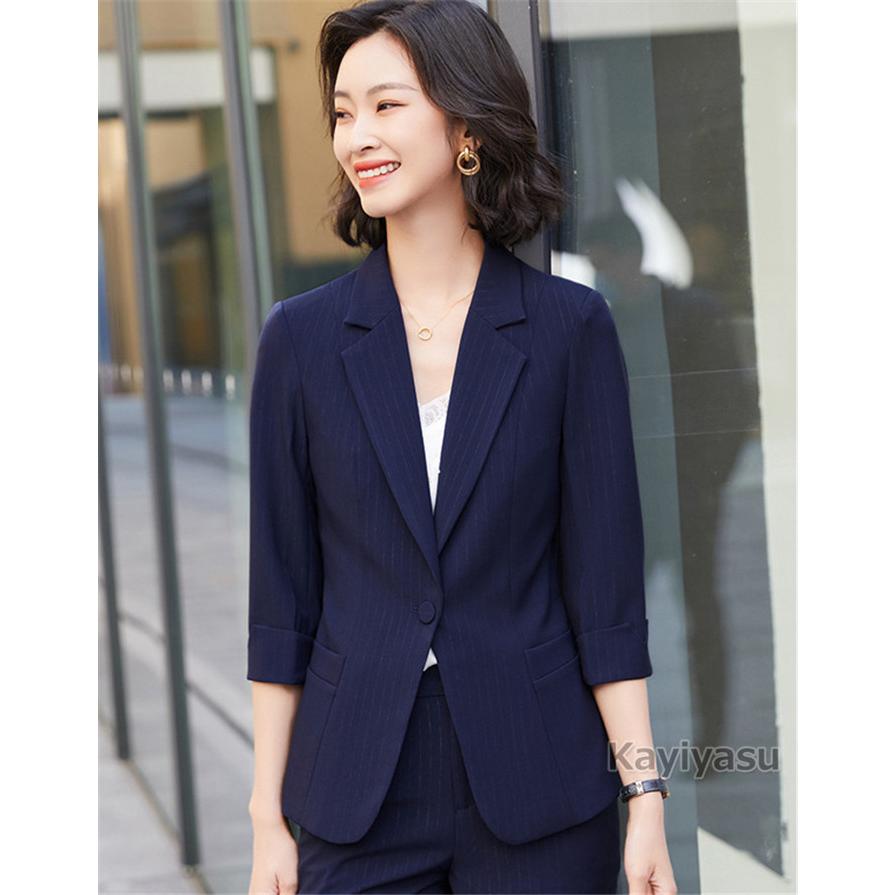 パンツスーツ レディース 七分袖 スーツ 上下セット 薄手 フォーマル ジャケット パンツ 夏 春秋 Ol オフィス カジュアル リクルート 就活 面接 おしゃれ 052 Yzr Kail993 5022 Kayiyasu ヤフー店 通販 Yahoo ショッピング