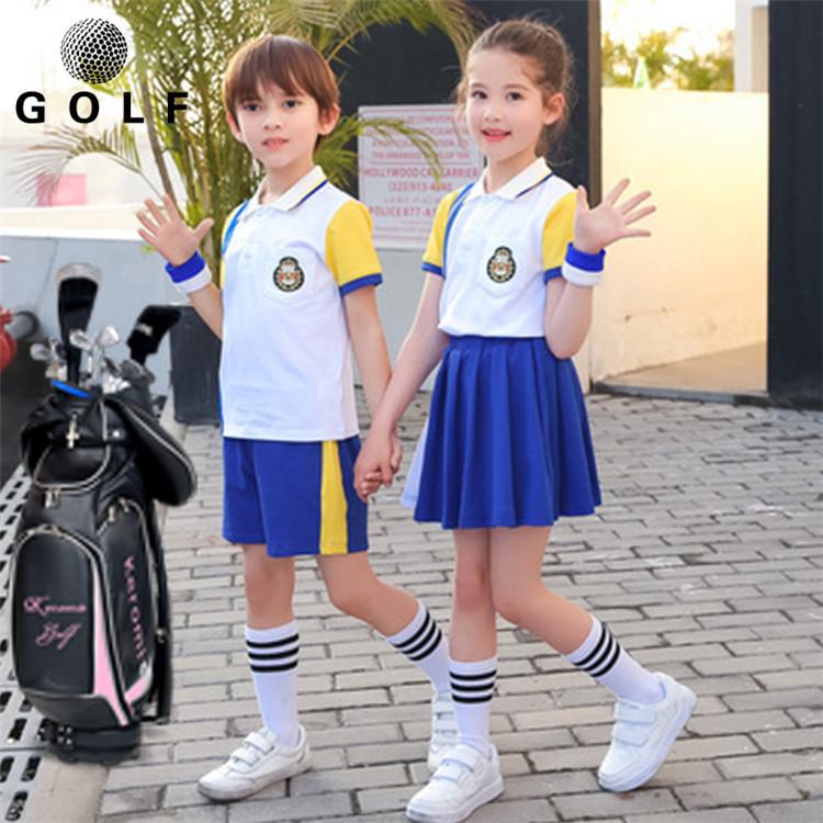 Web限定 ゴルフシャツ キッズ ゴルフ短パンツ ゴルフスカート 子供用 ポロシャツ 上下セット ゴルフウェア 夏 吸汗速乾 セットアップ 女の子 男の子 半袖 かわいい Wantannas Go Id