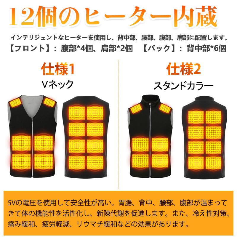 電熱ベスト ヒーターベスト フリース生地 加熱 メンズ レディース