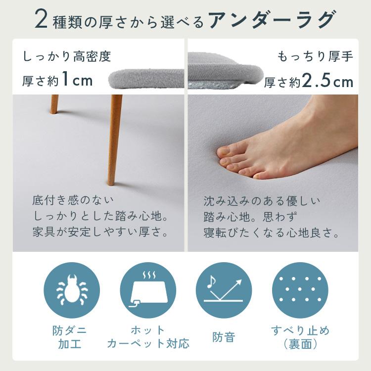 ラグ 下敷き 2畳用 パッド カーペット 滑り止め 厚手 高反発 防ダニ アイリスオーヤマ Hagash 約170×170cm アンダーラグ HAGU25-1818 * | IRIS OHYAMA | 09