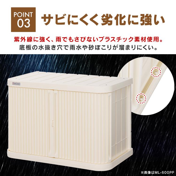 IRIS OHYAMA - 屋根裏部屋 露天 小型 幅90 高さ100 積み重ね 3段 耐荷重100kg サビにくい 鍵 打っ付け可 庭 前栽 ストッカー 納める アイリスオーヤマ ML-1050PP *