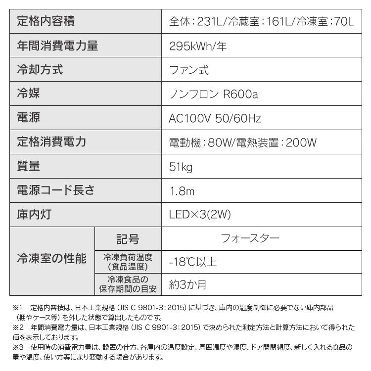 IRIS OHYAMA 冷蔵庫 231L ファン式 自動霜取り 霜取り不要 IRIS OHYAMA 冷蔵庫 231L ファン式 自動霜取り 霜取り不要