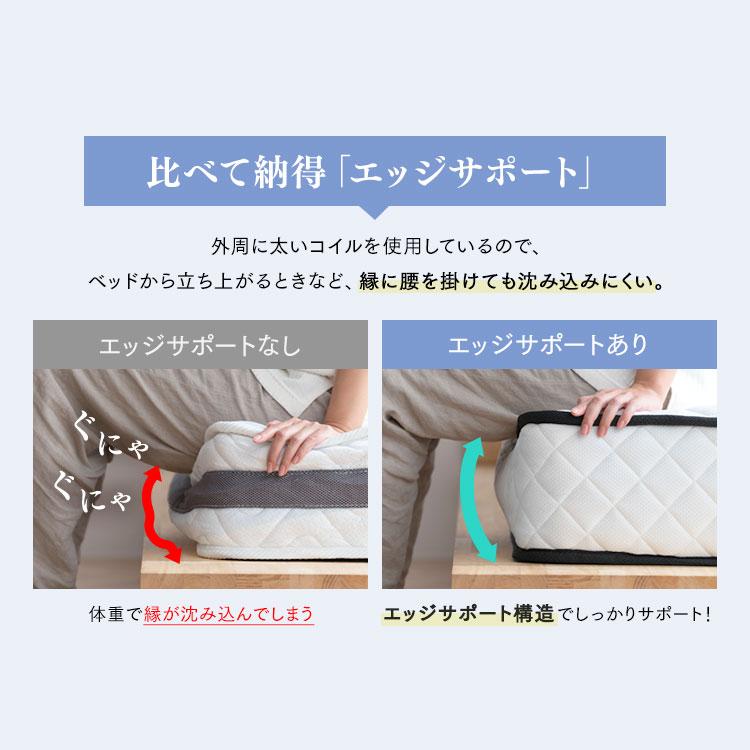 マットレス シングル ポケットコイル 高反発 ふつう ベッドマットレス