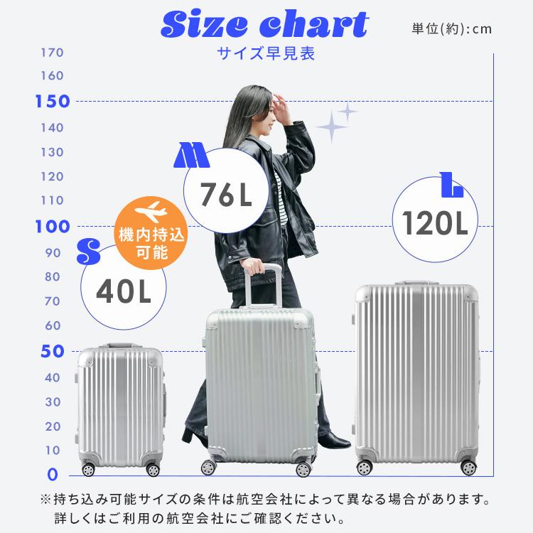 アルミスーツケース 120L Lサイズ 旅行カバン バッグ キャンプ