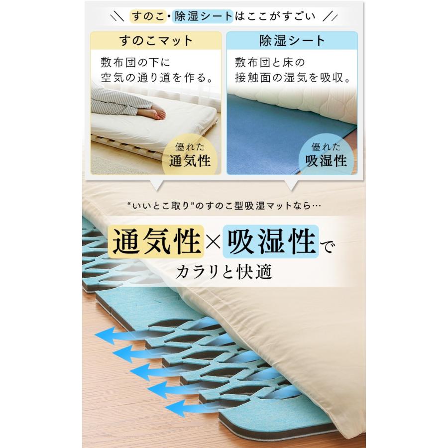 除湿マット すのこ ダブル すのこ型吸湿マット エアジョブPlus アレル