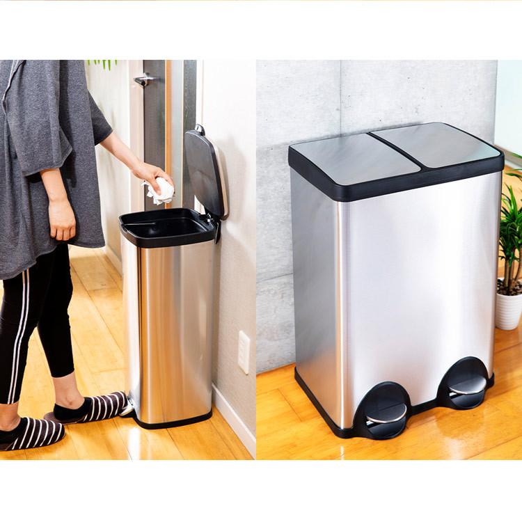*3段分別★ スリム 30L ゴミ箱 キッチン 台所 日本製 黒 他カラー有 ゴミ箱 スリム おしゃれ 分別 ステンレス キッチン ごみ箱