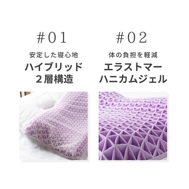BREATHAIR　ブレスエアー　ハニカ厶ジェルマット枕　カバー付き　2個セット 枕 まくら ジェル枕 ハニカムジェル 肩こり 快眠枕 ピロー いびき防止
