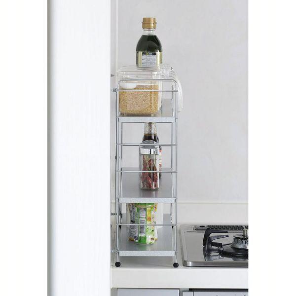 コンロサイドラック 3段 シルバー 28029 下村企販 (D)(B) : 家具