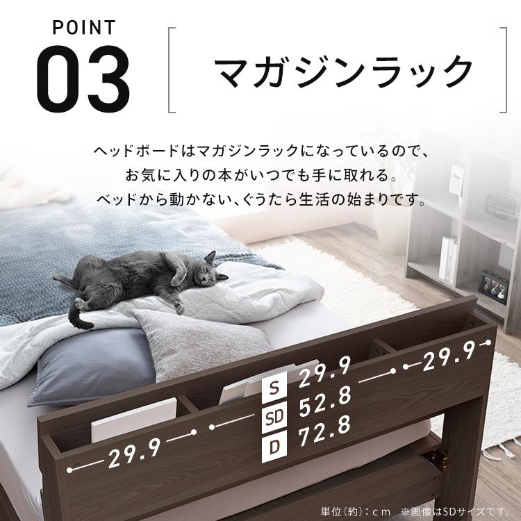 IRIS OHYAMA（アイリスオーヤマ） ベッド セミダブル 収納 大容量