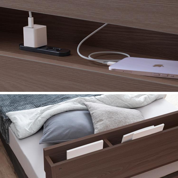 IRIS OHYAMA（アイリスオーヤマ） ベッド セミダブル 収納 大容量