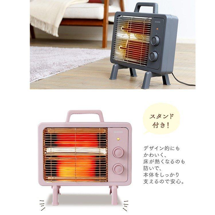 遠赤外線ヒーター スタンド式 ピンク IRIS OHYAMA（アイリスオーヤマ） 電気ストーブ 省エネ 小型 おしゃれ