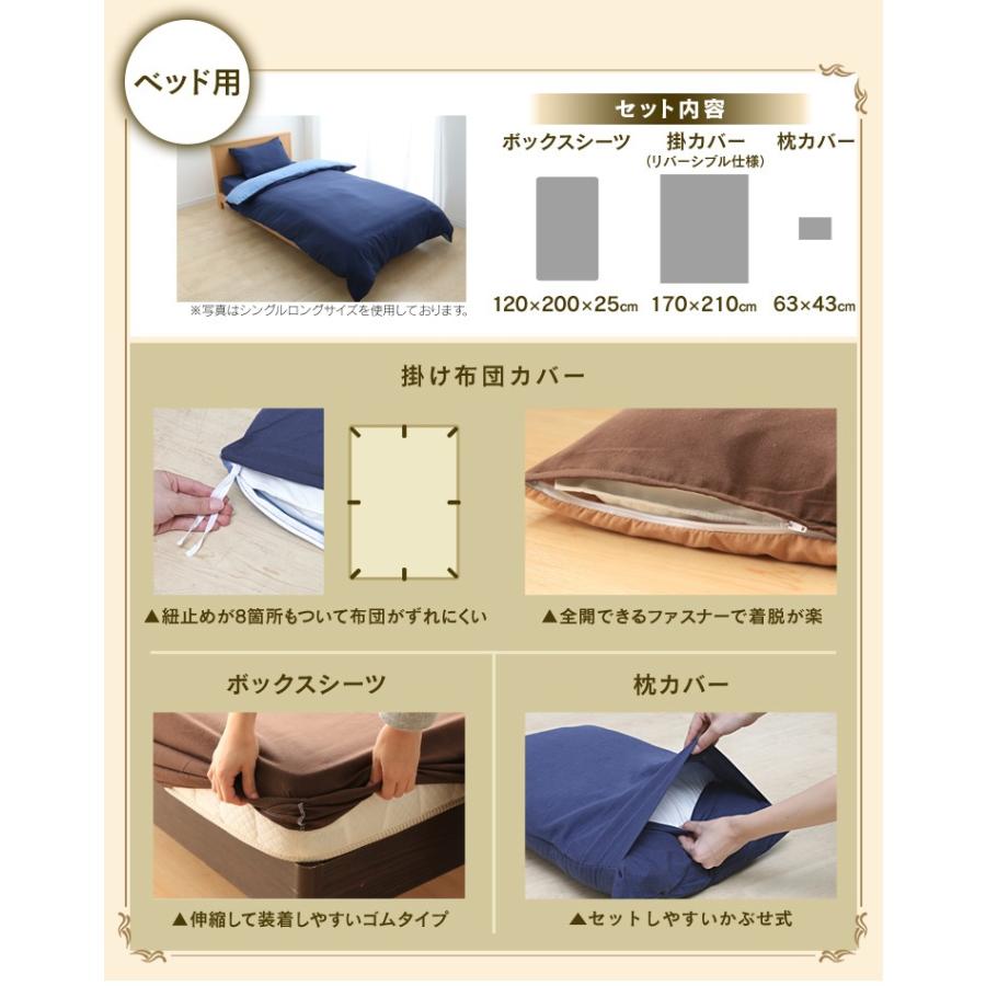 西川 シーツ3点セット 掛け布団カバー ボックスシーツ 枕カバー セミダブル カバーリング3点セット（掛けふとんカバー・ボックスシーツ