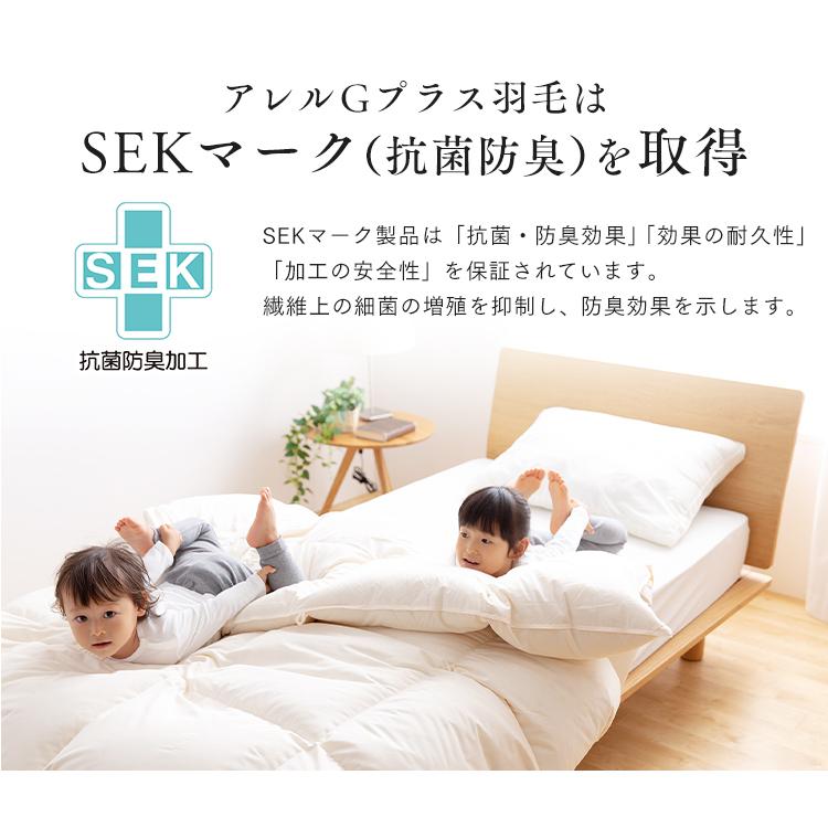 羽毛布団 掛け布団 ダブル ロング ホワイトダックダウン 90％ 日本製