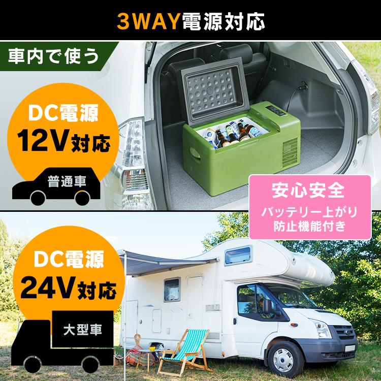 ポータブル冷温庫 車載対応冷蔵冷凍庫　PCR-20U ポータブル冷蔵庫 車載冷蔵庫 冷凍庫 20L 大容量 -20℃ 4WAY電源