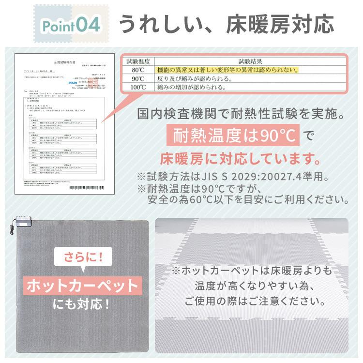 ジョイントマット 大判 マット 60cm 4枚 1cm おしゃれ 防音 サイドパーツ付き プレイマット カーペット ラグ PEJTM-601 アイリスプラザ 一人暮らし｜sofort｜18