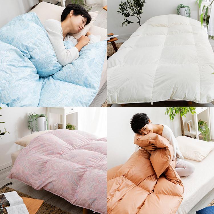 羽毛布団 シングル 掛け布団 冬 暖かい ホワイトダックダウン 85