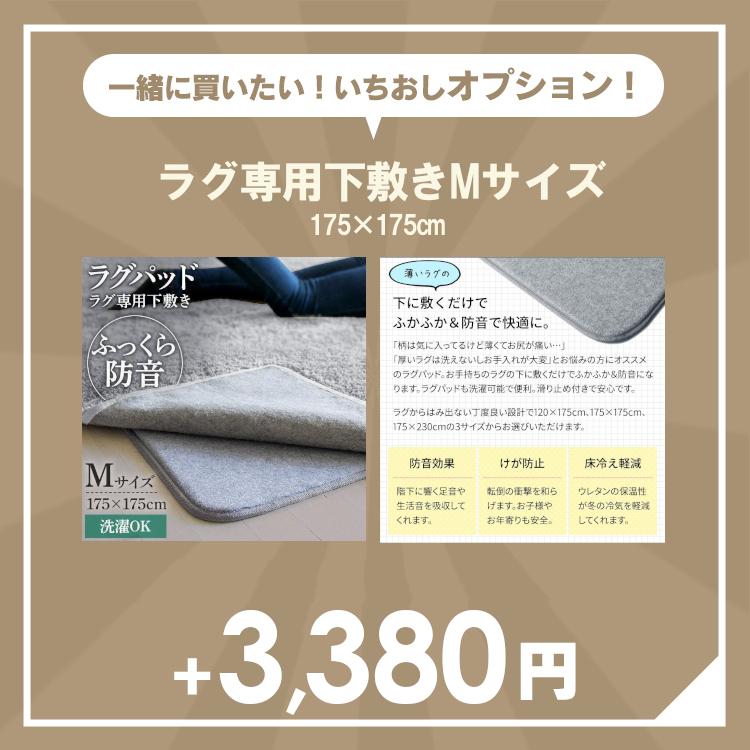 ラグ カーペット ラグマット 2畳 190×190 洗える 厚手 北欧 おしゃれ