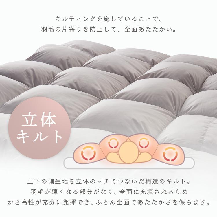 羽毛布団 掛け布団 ダブル ロング ホワイトダックダウン 80