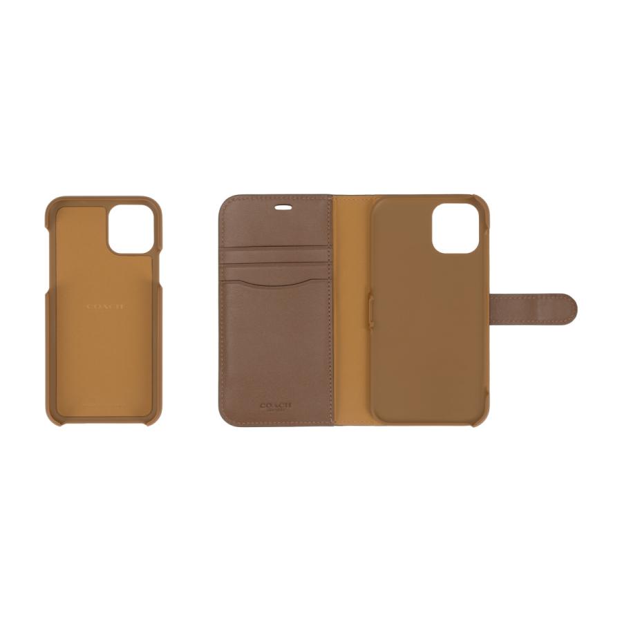 スマホケース 携帯ケース iphone11Pro ケース COACH コーチ ブラウン 革 レザー 手帳型 LEATHER WALLET CASE SADDLE Leather Folio アイフォン アイホン｜softbank-selection｜07