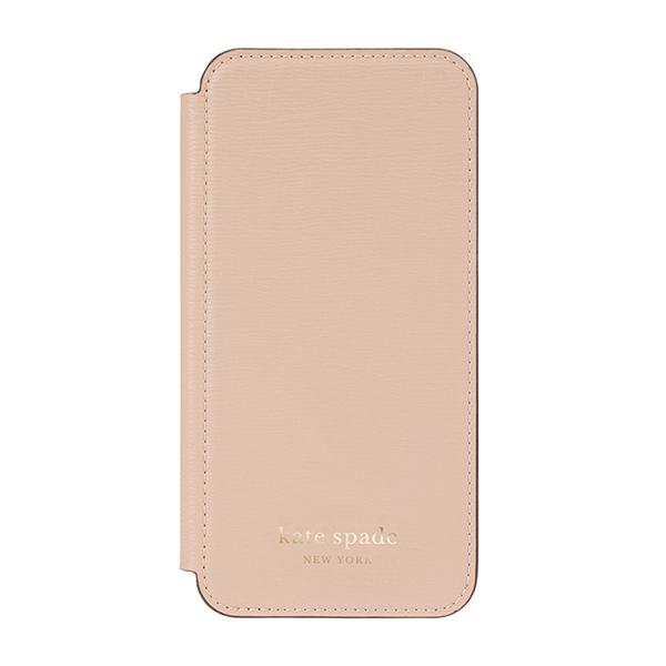 Kate Spade ケイトスペード iPhone12ProMax アイフォン ケース カバー スマホケース Pale Vellum Crumbs Pale Vellum PC Gold Logo ピンク pink 手帳型