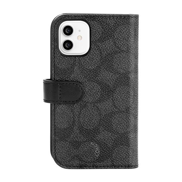 【アウトレット】COACH コーチ iPhone12mini ケース カバー スマホケース Folio Case Signature C Sand ブランド おしゃれ 手帳型 手帳 Black ブラック｜softbank-selection｜06