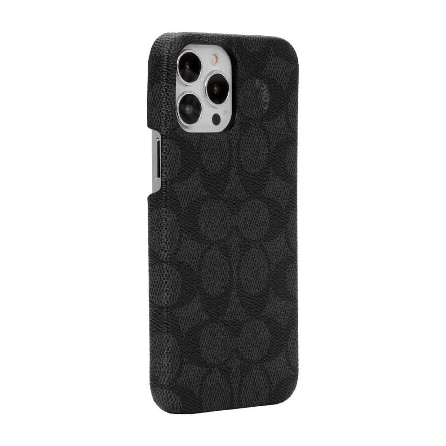 COACH コーチ スマホケース ハード ケース iPhone13ProMax PVCレザー Coach柄 ブラック 2021 Coach Slim Wrap Signature C Black｜softbank-selection｜06