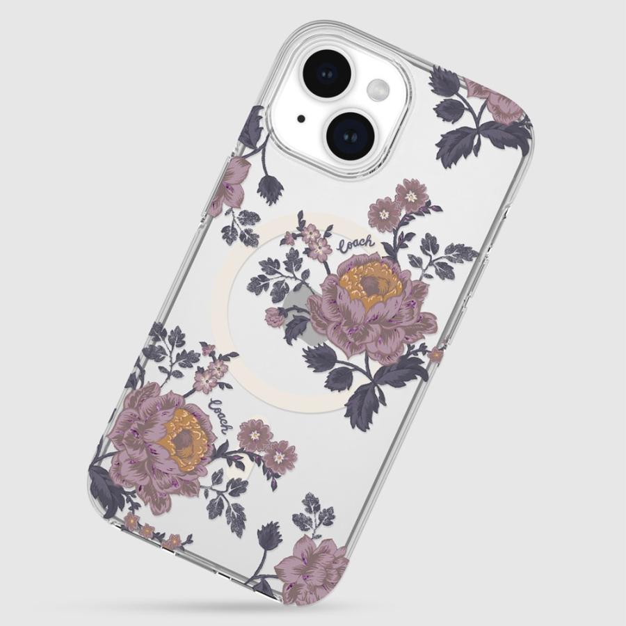 COACH コーチ iPhone 15 Coach Protective Case for MagSafe - Moody Floral/Purple｜softbank-selection｜07
