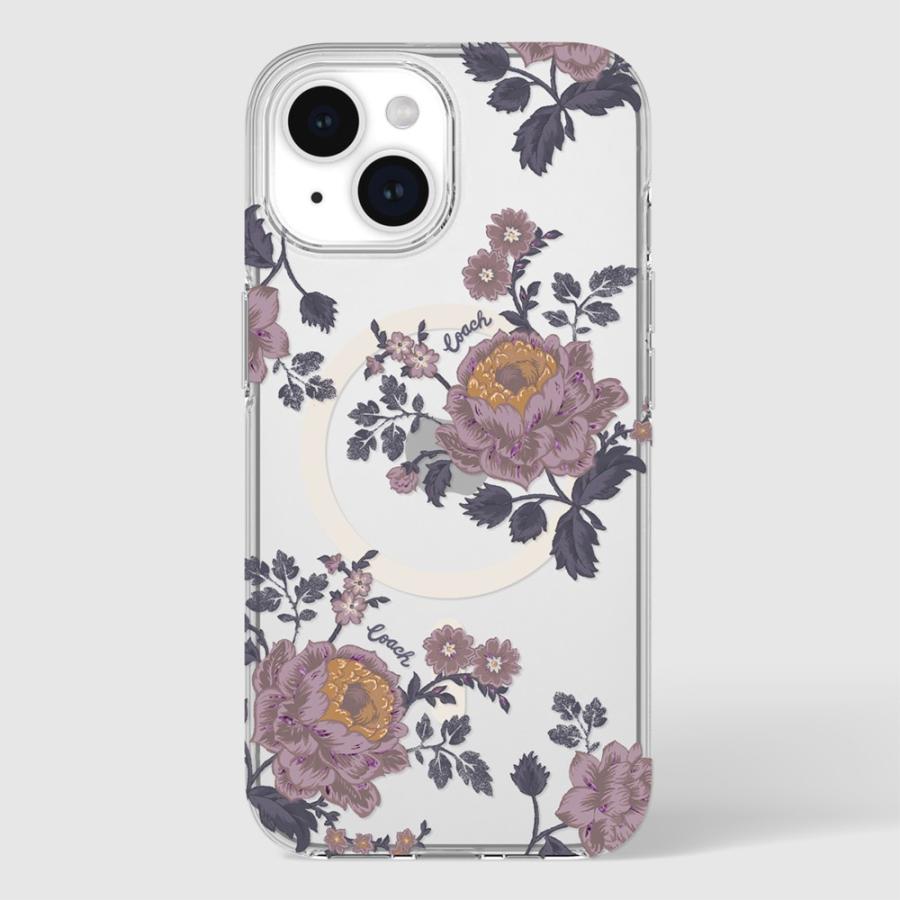 COACH コーチ iPhone 15 Coach Protective Case for MagSafe - Moody Floral/Purple｜softbank-selection｜08