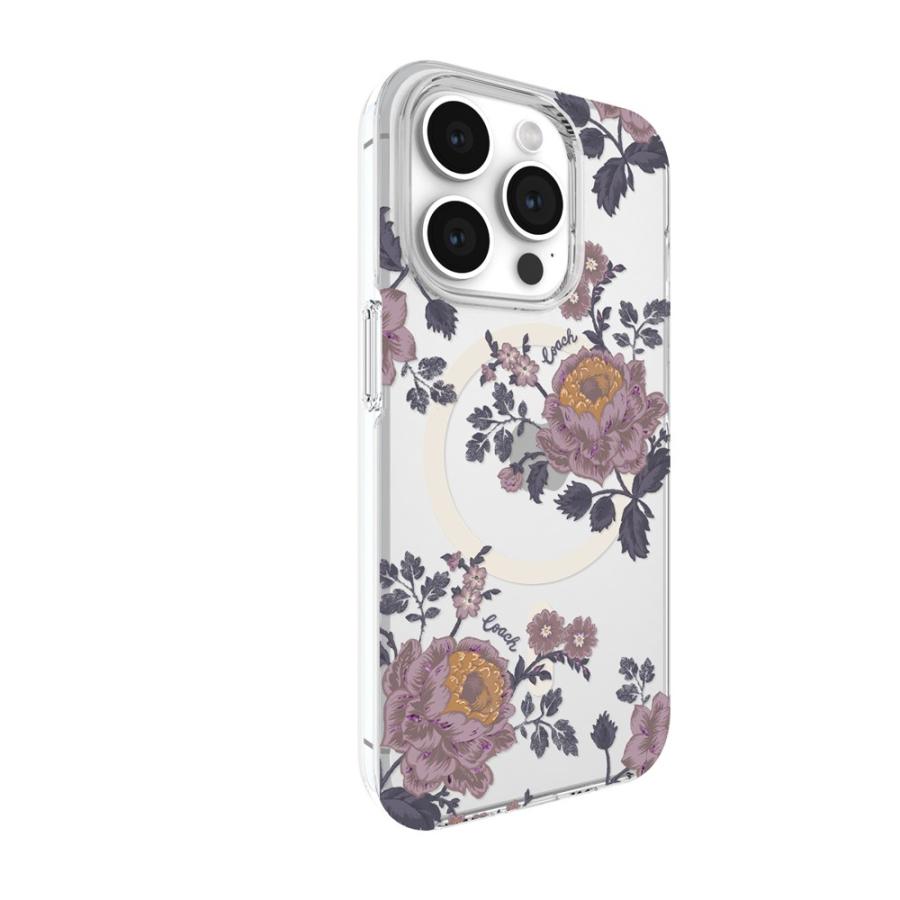 COACH コーチ iPhone 15 Pro Coach Protective Case for MagSafe - Moody Floral/Purple｜softbank-selection｜06