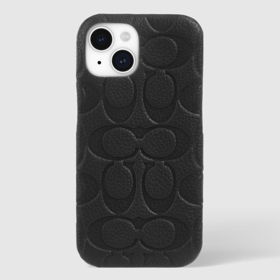 COACH コーチ iPhone 15 Coach Leather Slim Wrap Case - Black 