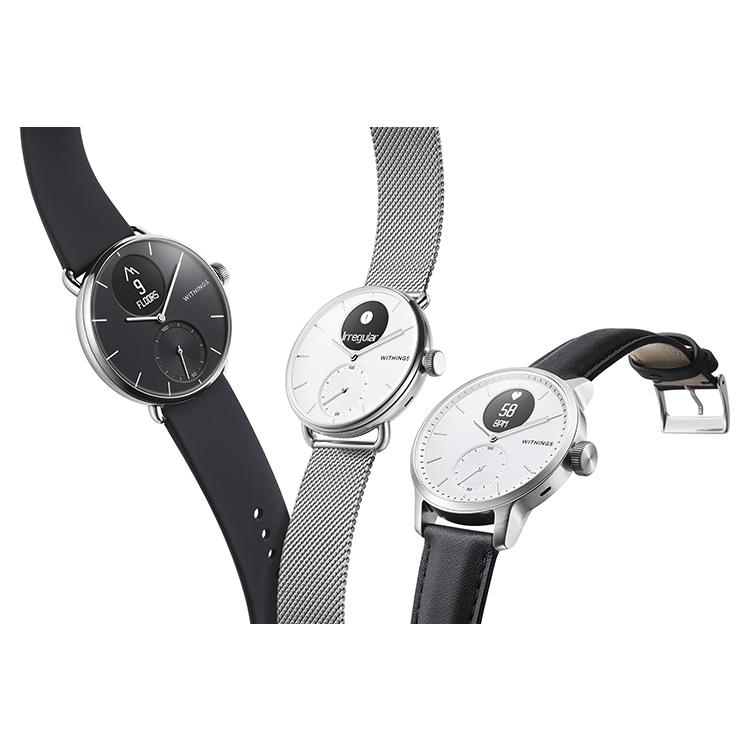 Withings ミラネーゼリストバンド シルバー　18mm ScanWatch 38mm対応 Steel HR 36mm対応 Withings Move対応 スマートウォッチ用ベルト ウィジングズ ヘルスケア｜softbank-selection｜03