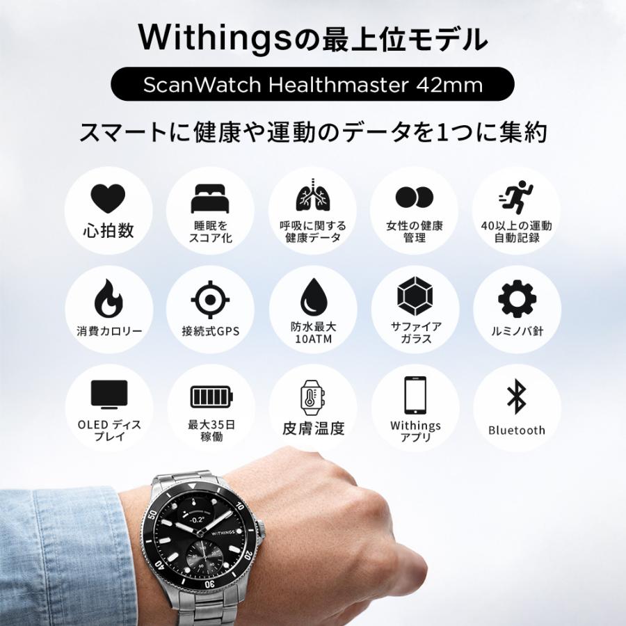 Withings スマートウォッチ Withings ScanWatch Healthmaster 42mm