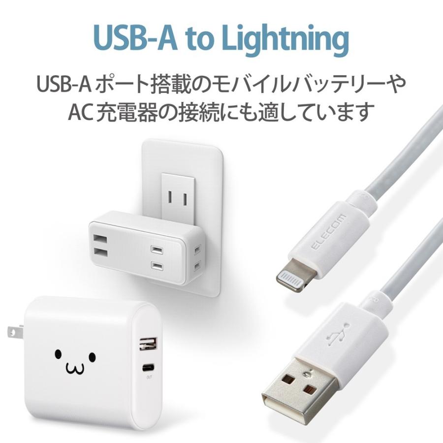 iPhone 充電ケーブル ライトニングケーブル 2m MFi認証 超急速 ホワイト iPhone/iPad/iPod/AirPods各種対応 Lightning｜softbank-selection｜04