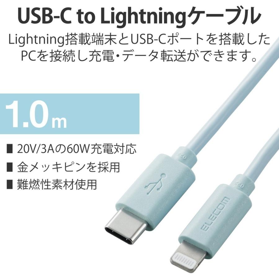 ライトニングケーブル Type-C-Lightning 1m ブルー｜softbank-selection｜02