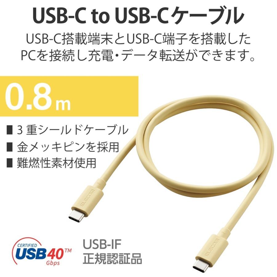 USBケーブル USB4 USB-IF 正規認証品 USB-C to USB-C PD対応 最大100W 80cm イエロー｜softbank-selection｜02