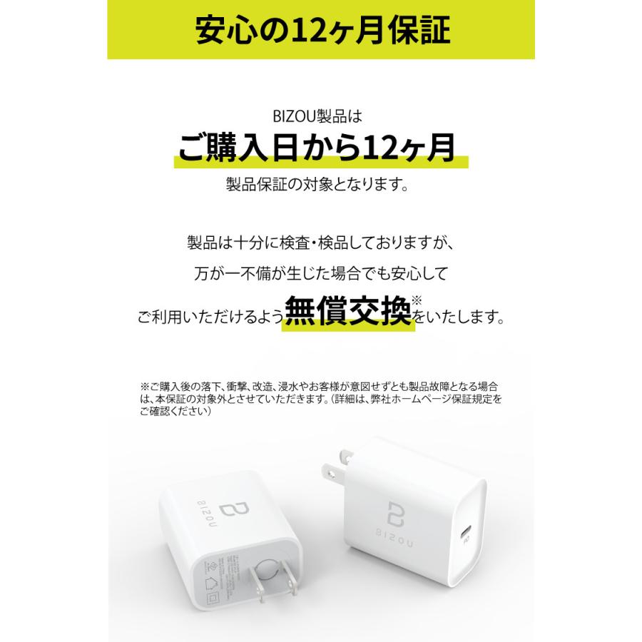 ACアダプター BIZOU 2ポート PD20W+12W BASIC 急速充電 USB-C＋USB-Aポート 折り畳み式プラグ 1年保証 最大32W BZ-AC03 送料無料 充電器 iPhone Android iPad | iPad | 11