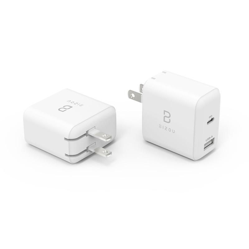 ACアダプター BIZOU 2ポート PD20W+12W BASIC 急速充電 USB-C＋USB-Aポート 折り畳み式プラグ 1年保証 最大32W BZ-AC03 送料無料 充電器 iPhone Android iPad | iPad | 17