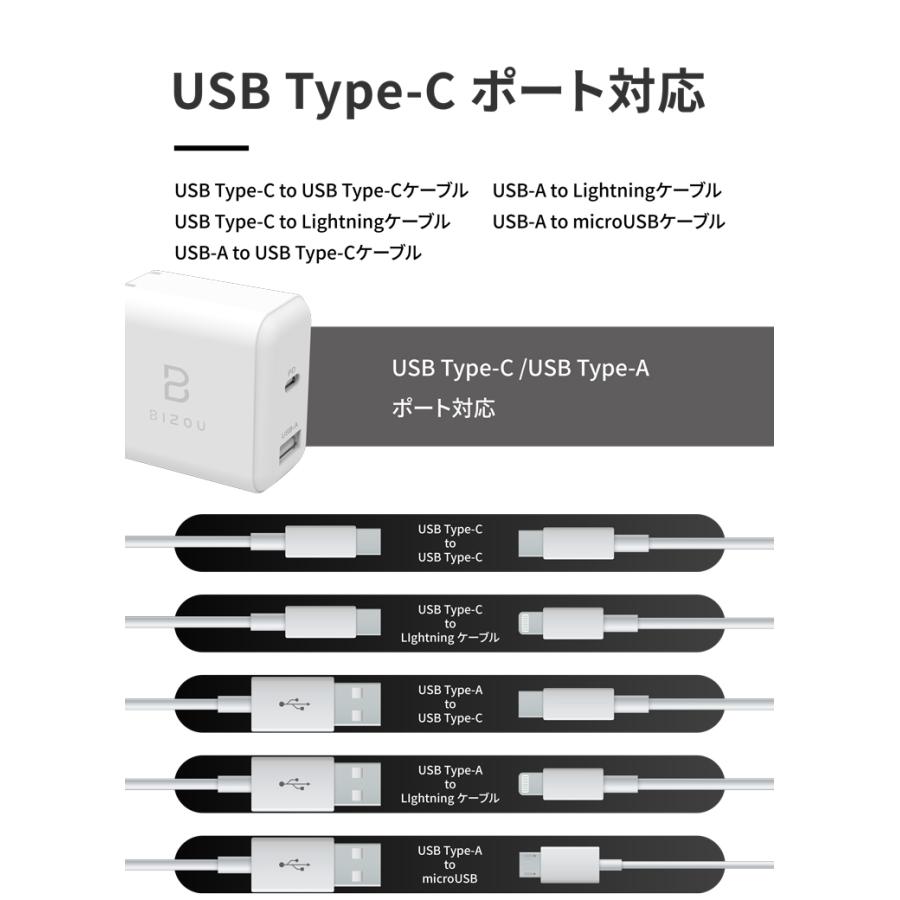 ACアダプター BIZOU 2ポート PD20W+12W BASIC 急速充電 USB-C＋USB-Aポート 折り畳み式プラグ 1年保証 最大32W BZ-AC03 送料無料 充電器 iPhone Android iPad | iPad | 04