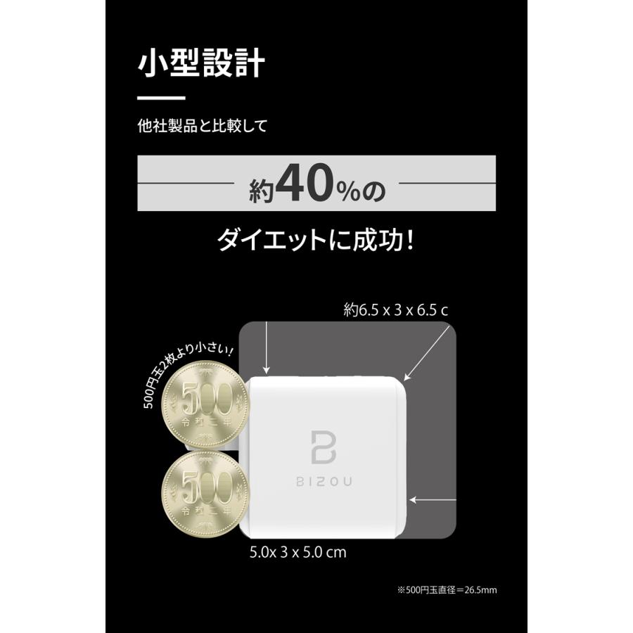 ACアダプター BIZOU 2ポート PD20W+12W BASIC 急速充電 USB-C＋USB-Aポート 折り畳み式プラグ 1年保証 最大32W BZ-AC03 送料無料 充電器 iPhone Android iPad | iPad | 06