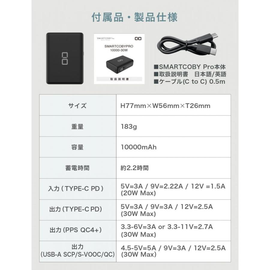 ＣＩＯ CIO SMARTCOBY Pro 30W 10000mAhバッテリー｜softbank-selection｜09