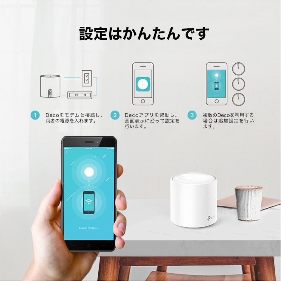 TP-Link ティーピーリンク 新世代 Wi-Fi 6 AX1800 メッシュ Wi-Fi システム Deco X20 3個パック 3年保証｜softbank-selection｜06