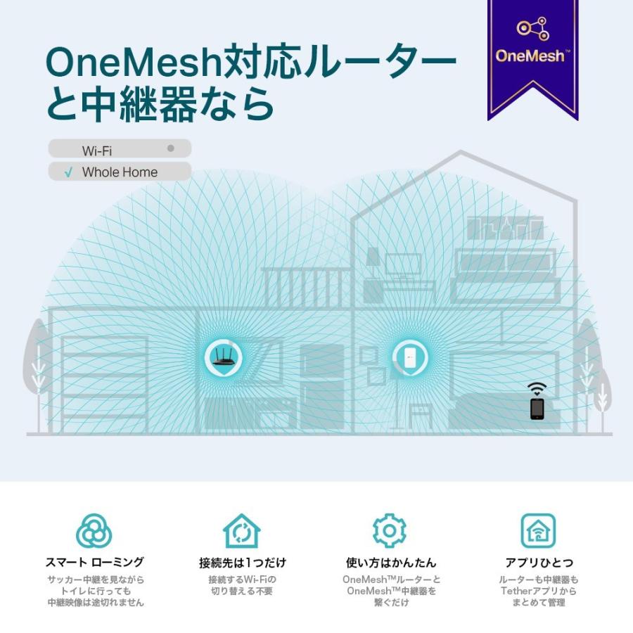 TP-Link ティーピーリンク 無線LAN中継器 11ac/n/a/g/b 867Mbps+300Mbps デュアルバンド OneMesh対応  3年保証 RE300/R