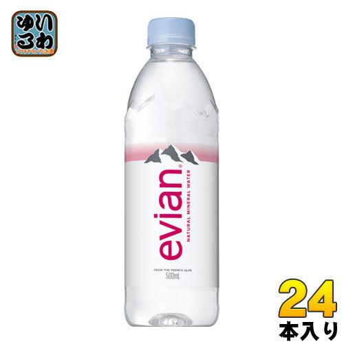 エビアン 500ml ペットボトル 24本入 ナチュラル ミネラルウォーター 硬水 フランス産 evian 伊藤園 正規輸入品｜softdrink