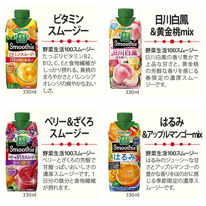 カゴメ スムージー 野菜生活 330ml 250g 紙パック 選べる 36本 (12本×3) 季節限定 はるみ&アップルマンゴーMix｜softdrink｜04