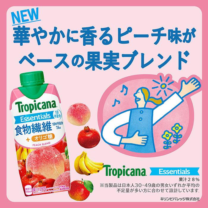 〔ポイント10%対象〕 トロピカーナ エッセンシャルズ 330ml 紙パック 選べる 36本 (12本×3) キリン 選り取り よりどり 鉄分 食物繊維 マルチビタミン｜softdrink｜09