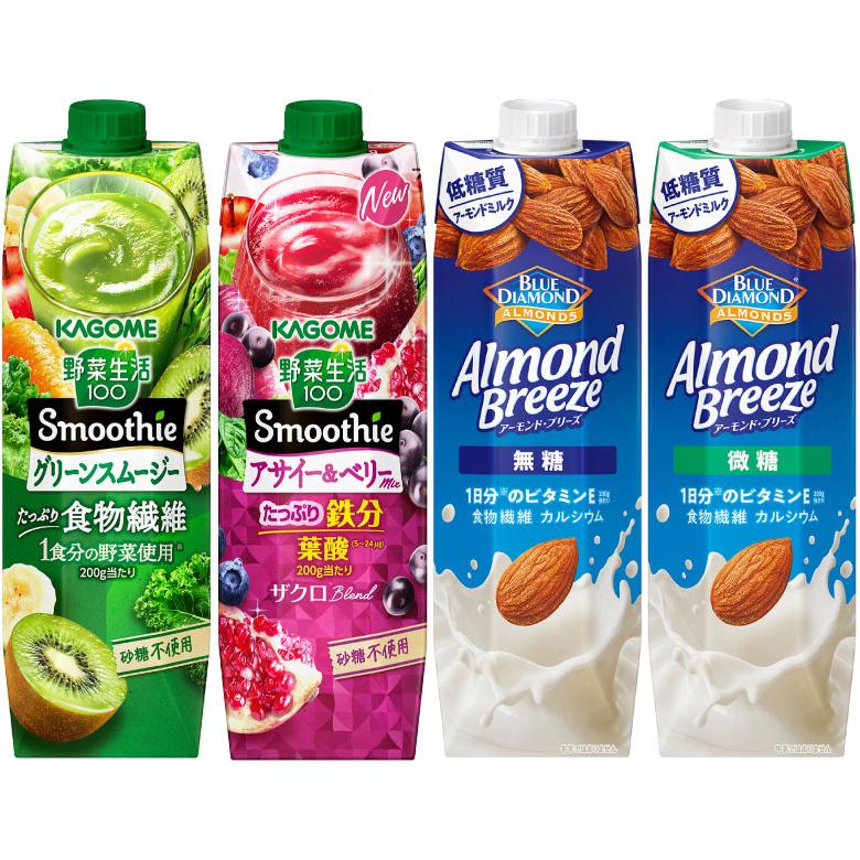 ストアポイント+4%〕 カゴメ 野菜生活100 スムージー アーモンド