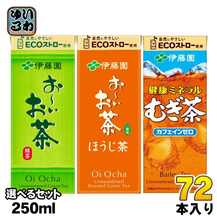お〜いお茶 おーいお茶 健康ミネラルむぎ茶 250ml 紙パック 選べる 96