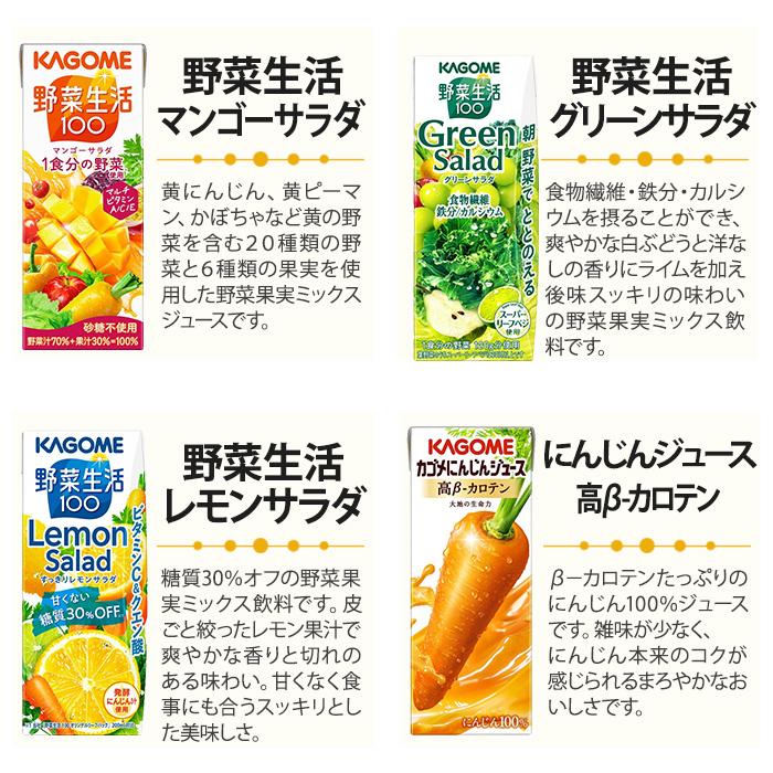 KAGOME カゴメ 野菜ジュース 野菜生活 他 195ml 200ml 紙パック KAGOME カゴメ 野菜ジュース 野菜生活 他 195ml 200ml 紙パック