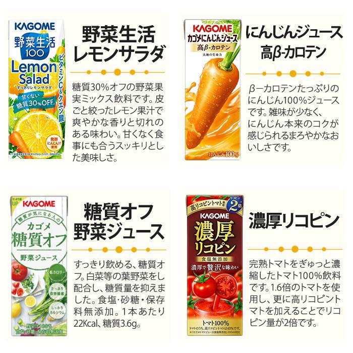KAGOME（カゴメ） 野菜ジュース 野菜生活 他 195ml 200ml 紙パック